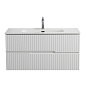 Тумба подвесная с керамической раковиной, CEZARES DUET-N, 100 см Bianco Lucido DUET-N-1000-2C-SO-BL+CZR-8095-100