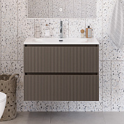 Тумба с раковиной подвесная BelBagno UNO-MINI-1000-2C-SO-СO Бежевый матовый, раковина белая BB-8099-3-100