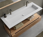 Комплект мебели с раковиной из искусственного мрамора для ванной комнаты Cezares Cadro 120см Nero
