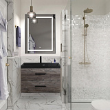Тумба подвесная с черной раковиной из литьевого мрамора BelBagno AURORA 80 Pino Pasadena