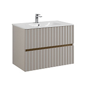 ELEGANT База под раковину подвесная с двумя выкатными ящиками, 80 см AM-ELEGANT-800-2C-SO-GCM-LED светло-серый матовый