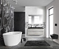 Тумба подвесная с черной раковиной из литьевого мрамора BelBagno ALBANO 120 Rovere Vintage Bianco