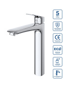 Смеситель для накладной раковины без донного клапана BelBagno DUE-LMC-CRM-W0