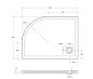 Поддон из искусственного мрамора BelBagno TRAY-MR-UNO-RH-120/90-550-35-W-L-CR