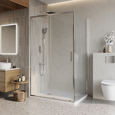 Душевой уголок BelBagno LUCE-AH-1-110/80-C-Cr прозрачное стекло, профиль хром