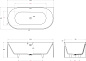 Ванна из искусственного камня Solid Surface CEZARES ЛАЙНЕР (LINER) CZR-LINER-170-76-56-SSB