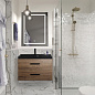 Тумба подвесная с черной раковиной из литьевого мрамора BelBagno AURORA 90 Rovere Tabacco